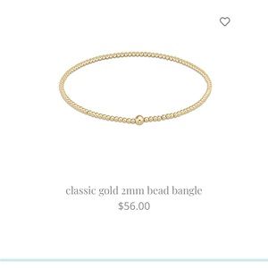 NWT Enewton Classic Gold 2mm Bead Bangle